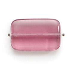 Bead, Preciosa Czech Pressed Glass, 19x12mm Flat Rectangle Bead - Transparent Amethyst  (Thickness 4.5mm, Hole Size 1.2mm)