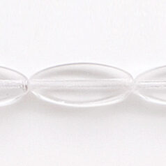 Bead, Preciosa Czech Pressed Glass, 16x6mm Flat Oval Bead - Crystal (Hole Size 1mm)