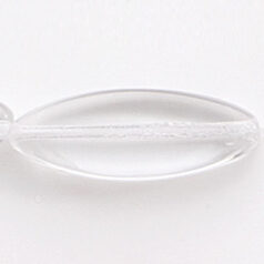 Bead, Preciosa Czech Pressed Glass, 24x9mm Flat Oval Bead - Crystal (Hole Size 1mm)