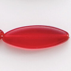 Bead, Preciosa Czech Pressed Glass, 24x9mm Flat Oval Bead - Transparent Ruby (Hole Size 1mm)