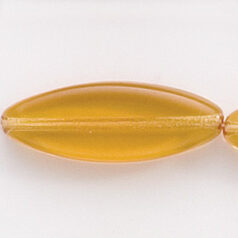 Bead, Preciosa Czech Pressed Glass, 24x9mm Flat Oval Bead - Transparent Topaz (Hole Size 1mm)