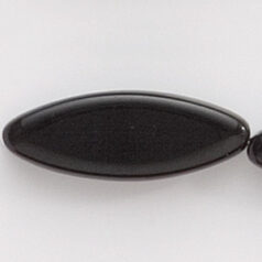 Bead, Preciosa Czech Pressed Glass, 24x9mm Flat Oval Bead - Black (Hole Size 1mm)