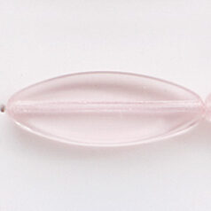 Bead, Preciosa Czech Pressed Glass, 24x9mm Flat Oval Bead - TransparentRosaline (Hole Size 1mm)