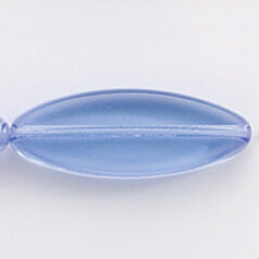 Bead, Preciosa Czech Pressed Glass, 24x9mm Flat Oval Bead - Transparent Light Sapphire (Hole Size 1mm)