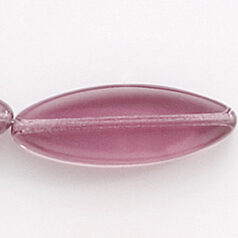 Bead, Preciosa Czech Pressed Glass, 24x9mm Flat Oval Bead - Transparent Amethyst (Hole Size 1mm)