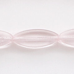 Bead, Preciosa Czech Pressed Glass, 16x6mm Flat Oval Bead - Transparent Rosaline (Hole Size 1mm)