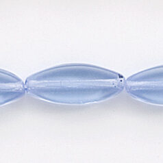 Bead, Preciosa Czech Pressed Glass, 16x6mm Flat Oval Bead - Transparent Light Sapphire (Hole Size 1mm)