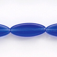 Bead, Preciosa Czech Pressed Glass, 16x6mm Flat Oval Bead - Transparent Sapphire (Hole Size 1mm)