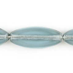 Bead, Preciosa Czech Pressed Glass, 16x6mm Flat Oval Bead - Transparent Montana (Hole Size 1mm)