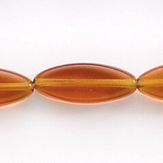 Bead, Preciosa Czech Pressed Glass, 16x6mm Flat Oval Bead - Transparent Madeira Topaz (Hole Size 1mm)