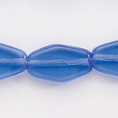 Bead, Preciosa Czech Pressed Glass, 14x8mm Flat Oval Pointed Bead - Transparent Sapphire (Hole Size 1.3mm)