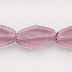 Bead, Preciosa Czech Pressed Glass, 14x8mm Flat Oval Pointed Bead - Transparent Amethyst (Hole Size 1.3mm)