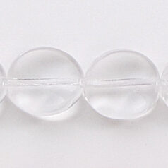Bead, Preciosa Czech Pressed Glass, 12x10mm Twisted Disc Bead - Crystal (Thickness 3.5mm, Hole Size 1.2mm)