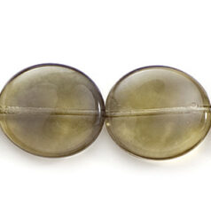 Bead, Preciosa Czech Pressed Glass, 20x18mm Twisted Disc Bead - Black Diamond (Thickness 4.5mm, Hole Size 1.5mm)