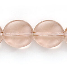 Bead, Preciosa Czech Pressed Glass, 12x10mm Twisted Disc Bead - Transparent Smoke Topaz (Thickness 3.5mm, Hole Size 1.2mm)