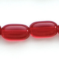 Bead, Preciosa Czech Pressed Glass, 13x7mm Oval Tube Bead - Transparent Red (Hole Size 1.2mm)