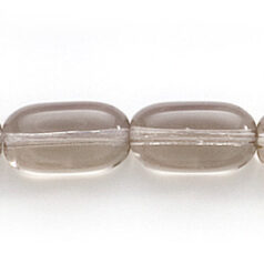 Bead, Preciosa Czech Pressed Glass, 13x7mm Oval Tube Bead - Transparent Black Diamond (Hole Size 1.2mm)