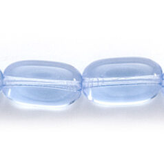 Bead, Preciosa Czech Pressed Glass, 13x7mm Oval Tube Bead - Transparent Light Sapphire (Hole Size 1.2mm)
