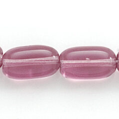 Bead, Preciosa Czech Pressed Glass, 13x7mm Oval Tube Bead - Transparent Light Amethyst (Hole Size 1.2mm)