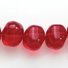 Bead, Preciosa Czech Pressed Glass, 9x10mm Baroque Bead - Tranparent Siam Ruby (Hole Size 1mm)