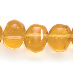 Bead, Preciosa Czech Pressed Glass, 9x10mm Baroque Bead - Transparent Topaz (Hole Size 1mm)