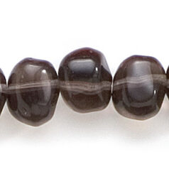 Bead, Preciosa Czech Pressed Glass, 9x10mm Baroque Bead - Transparent Black Diamond (Hole Size 1mm)