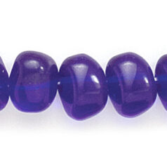 Bead, Preciosa Czech Pressed Glass, 9x10mm Baroque Bead - Transparent Cobalt Blue (Hole Size 1mm)