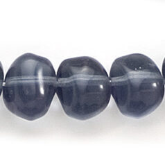 Bead, Preciosa Czech Pressed Glass, 9x10mm Baroque Bead - Transparent Montana Blue (Hole Size 1mm)