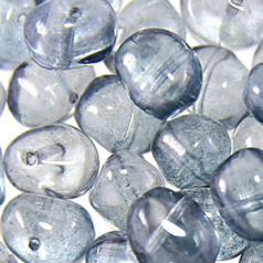 Bead, Preciosa Czech Pressed Glass, 9x10mm Baroque Bead - Light Blue with Lustre Finish (Hole Size 1mm)