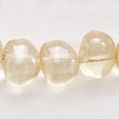 Bead, Preciosa Czech Pressed Glass, 9x10mm Baroque Bead - Light Amber with Lustre Finish (Hole Size 1mm)