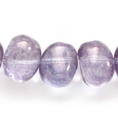 Bead, Preciosa Czech Pressed Glass, 9x10mm Baroque Bead - Lavender with Lustre Finish (Hole Size 1mm)