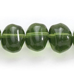 Bead, Preciosa Czech Pressed Glass, 9x10mm Baroque Bead - Transparent Olivine (Hole Size 1mm)
