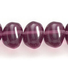 Bead, Preciosa Czech Pressed Glass, 9x10mm Baroque Bead - Transparent Amethyst (Hole Size 1mm)