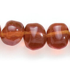 Bead, Preciosa Czech Pressed Glass, 9x10mm Baroque Bead - Transparent Madeira Topaz (Hole Size 1mm)