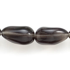 Bead, Preciosa Czech Pressed Glass, 18x12mm Baroque Bead -  Transparent Grey (Hole Size 1mm)