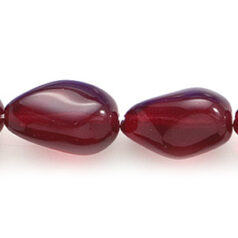 Bead, Preciosa Czech Pressed Glass, 18x12mm Baroque Bead -  Transparent Ruby  (Hole Size 1mm)