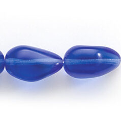 Bead, Preciosa Czech Pressed Glass, 18x12mm Baroque Bead -  Transparent Sapphire (Hole Size 1mm)