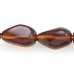 Bead, Preciosa Czech Pressed Glass, 18x12mm Baroque Bead -  Transparent Madeira Topaz (Hole Size 1mm)