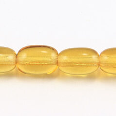 Bead, Preciosa Czech Pressed Glass, 7x5mm Oval Bead - Transparent Topaz (Hole Size 1.2mm)