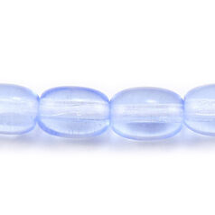 Bead, Preciosa Czech Pressed Glass, 7x5mm Oval Bead - Transparent Light Sapphire (Hole Size 1.2mm)