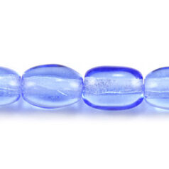 Bead, Preciosa Czech Pressed Glass, 7x5mm Oval Bead - Transparent Sapphire (Hole Size 1.2mm)