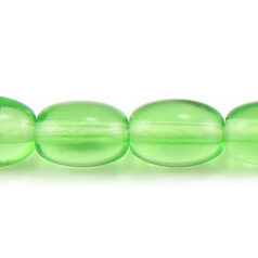 Bead, Preciosa Czech Pressed Glass, 7x5mm Oval Bead - Transparent Pale Green (Hole Size 1.2mm)