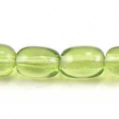 Bead, Preciosa Czech Pressed Glass, 7x5mm Oval Bead - Transparent Light Olive (Hole Size 1.2mm)