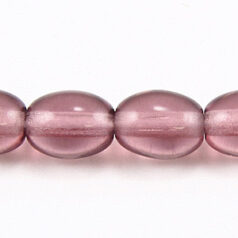 Bead, Preciosa Czech Pressed Glass, 7x5mm Oval Bead - Transparent Dark Amethyst