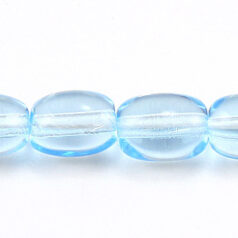 Bead, Preciosa Czech Pressed Glass, 7x5mm Oval Bead - Transparent Light Aqua (Hole Size 1.2mm)