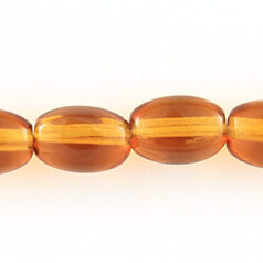 Bead, Preciosa Czech Pressed Glass, 7x5mm Oval Bead - Transparent Madeira Topaz (Hole Size 1.2mm)