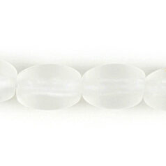 Bead, Preciosa Czech Pressed Glass, 7x5mm Oval Bead -  Frost Matte Crystal (Hole Size 1.2mm)