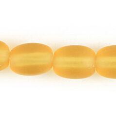 Bead, Preciosa Czech Pressed Glass, 7x5mm Oval Bead -  Frost Matte Topaz (Hole Size 1.2mm)