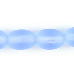 Bead, Preciosa Czech Pressed Glass, 7x5mm Oval Bead -  Frost Matte Light Sapphire (Hole Size 1.2mm)