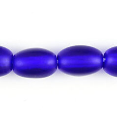 Bead, Preciosa Czech Pressed Glass, 7x5mm Oval Bead -  Frost Matte Cobalt (Hole Size 1.2mm)